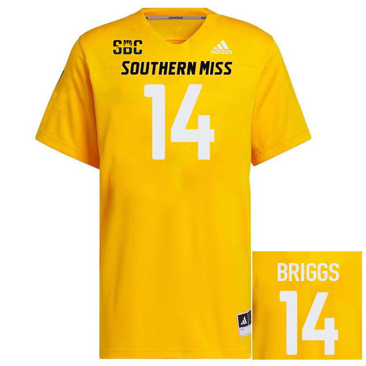 Southern Miss Golden Eagles #14 Robert Briggs Football Jersey Stitched-Gold